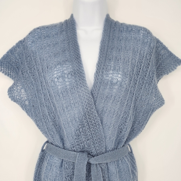 Specialty House Fashion Womens Kimono Wrap Sweater Size S/M Light Blue Dainty - Picture 2 of 8